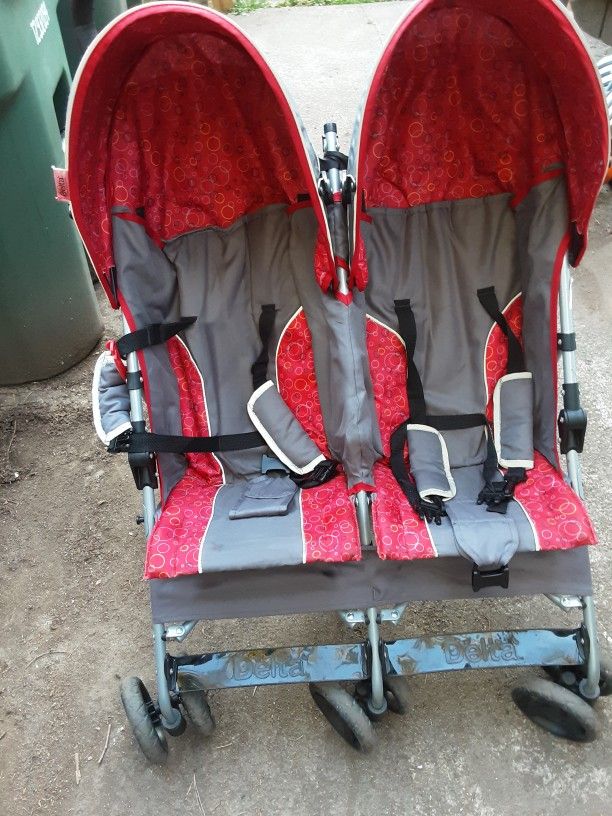 Red Double Stroller