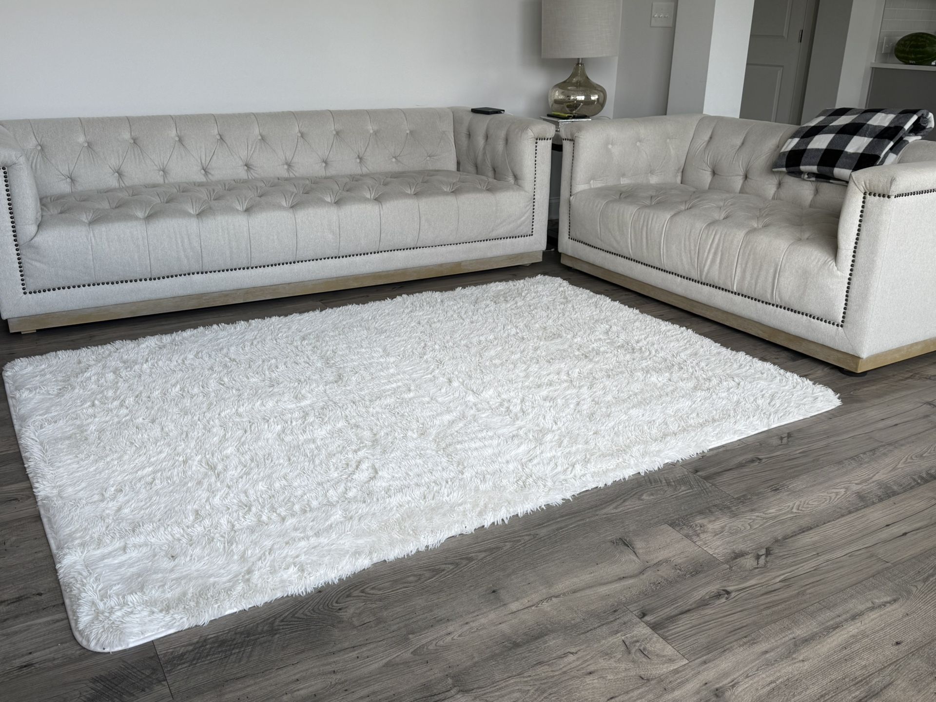 2-pc Beige Sofa with Loveseat