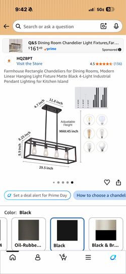 Brand New Farmhouse 4-Light Kitchen Island Chandelier – Black