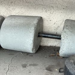 60lb Pair Of Cement Dumbbells