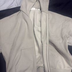 Fear of God Essentials Classic Full Zip Hoodie 'Heather Stone'