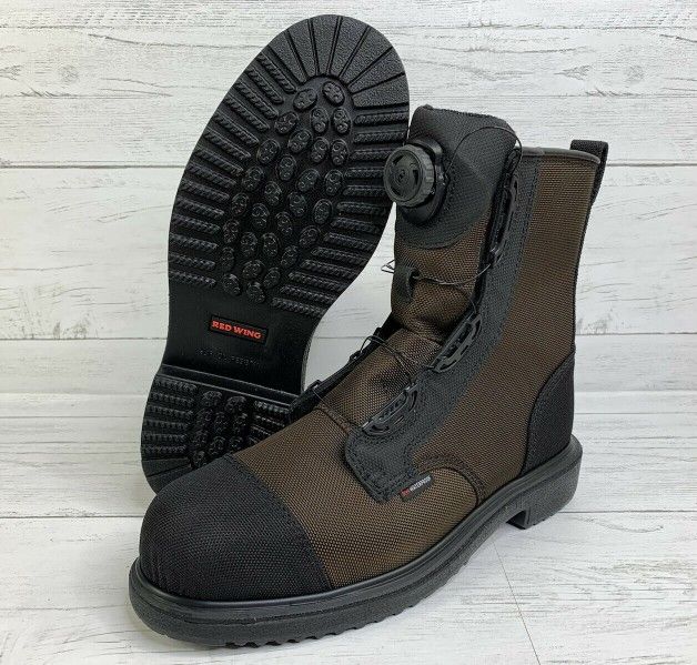 Red Wing Maxbond 8-Inch BOA Safety Toe Boot Waterproof Brown Black 2491 Sz 11.5