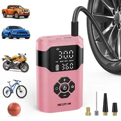 Portable Cordless Tire Inflator with 5000mAh Power Bank and 150 PSI Fast Inflation