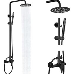 Outdoor Shower Kit,Outdoor Shower Fixtures Faucet System Single Handle Brass Valve,8 Inch 