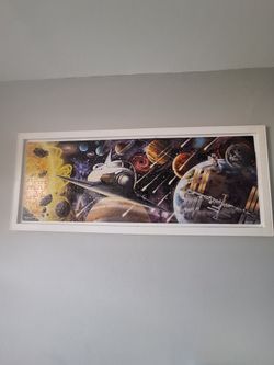 Framed Space Puzzle – Unique Wall Decor – 54” x 22”