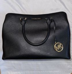 Michael Kors Savannah Leather Black Satchel Bag