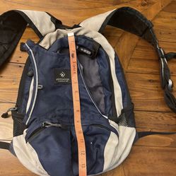 Gray And Blue Backpack 