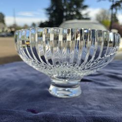 Vintage Crystal Pedestal Bowl – Cut Glass, Elegant Serving Piece