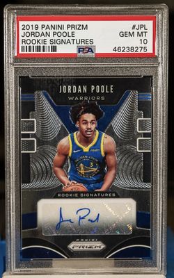 JORDAN POOLE 2019 Panini Prizm RC Rookie Auto Autograph PSA 10 GEM MINT