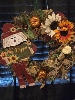 Scarecrow Thanksgiving Wreath