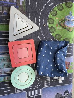 Kiwico Triangle Square Circle Blocks With Bag @used@