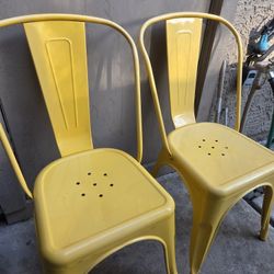 Metal Yellow  Chairs $30 For Boath