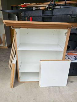 White Cabinet with Shelves and Doors