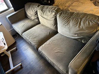 Gray velvet 3-Seat Sofa