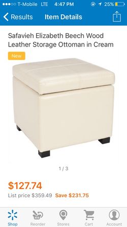 New white leather ottoman