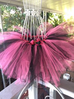 Pink and black tutu skirt