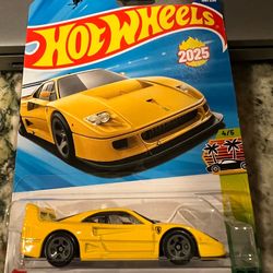 Hot Wheels 2025 Mainline Exotics Ferrari F40 Competizione Yellow #198