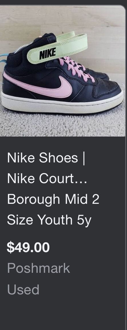 4Y  Nike Court Borough Mid 2 'Black Pink Blue Fury' 
