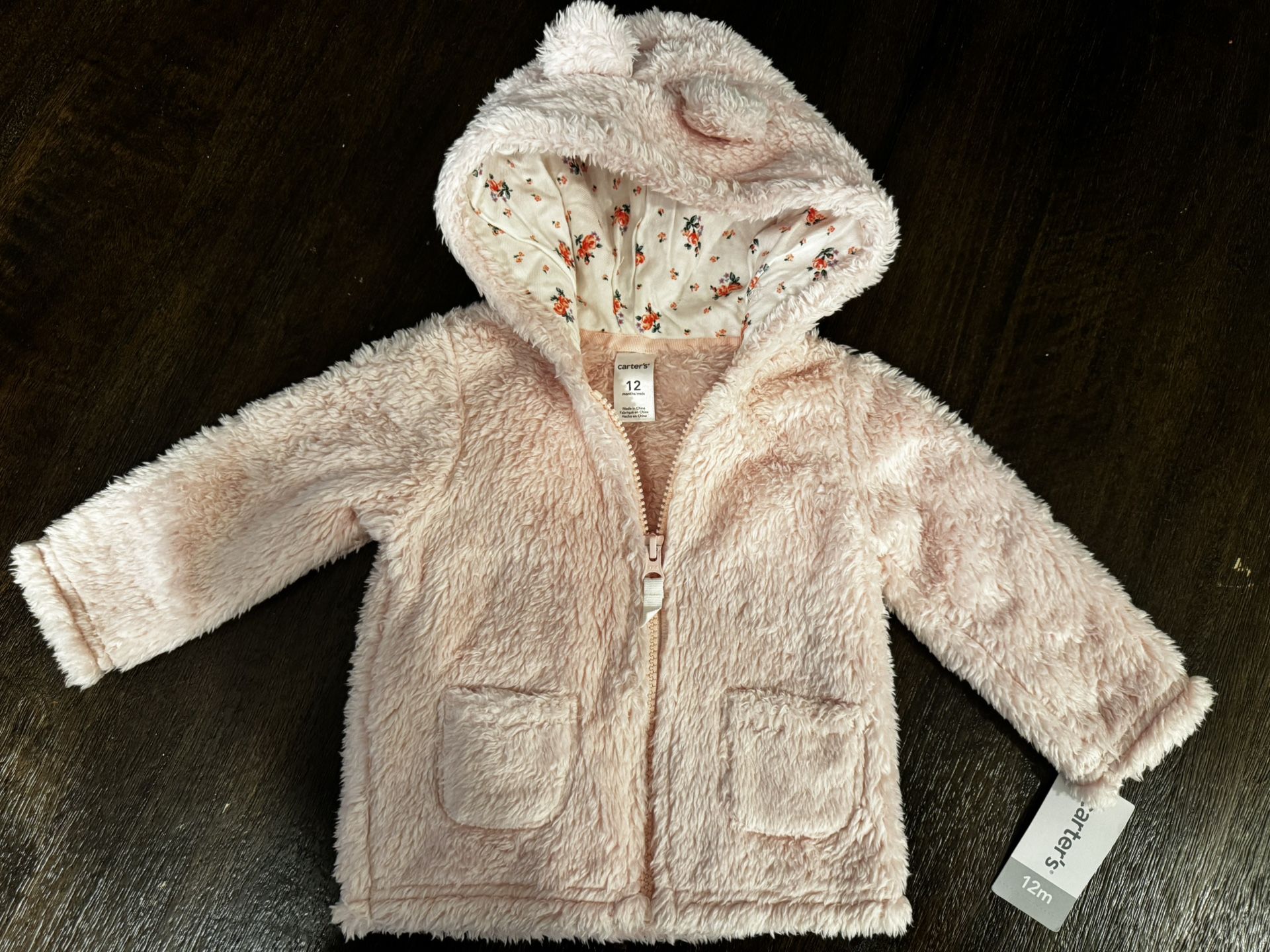 Baby Girl Sherpa Jacket Size 12 Months