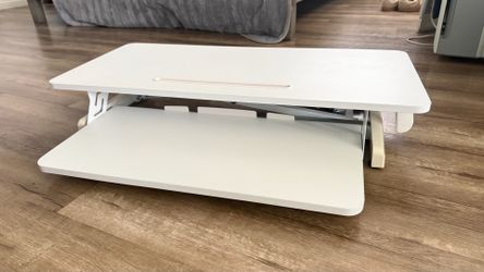 Standing Desk Converter, 36" Stand Up Desk Riser with Gel Wrist Rest, Tabletop Sit Stand Desk Fits Dual Monitors, Two Tiered Adjustable Height Desk wi