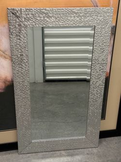 Large Wall Mirror Silver Honeycomb Frame