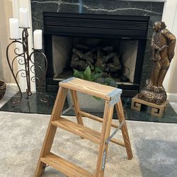 Vintage WERNER W130-4 Wooden Folding Rustic Step Ladder, Plant Stand Primitive 22" H