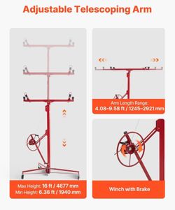 ❤️‍🔥 #B 11ft Drywall Lift, Heavy-Duty 150 lbs Sheetrock Hoist