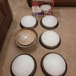 Brushed Bronze Compact Fluorescent Ceiling Fixtures 