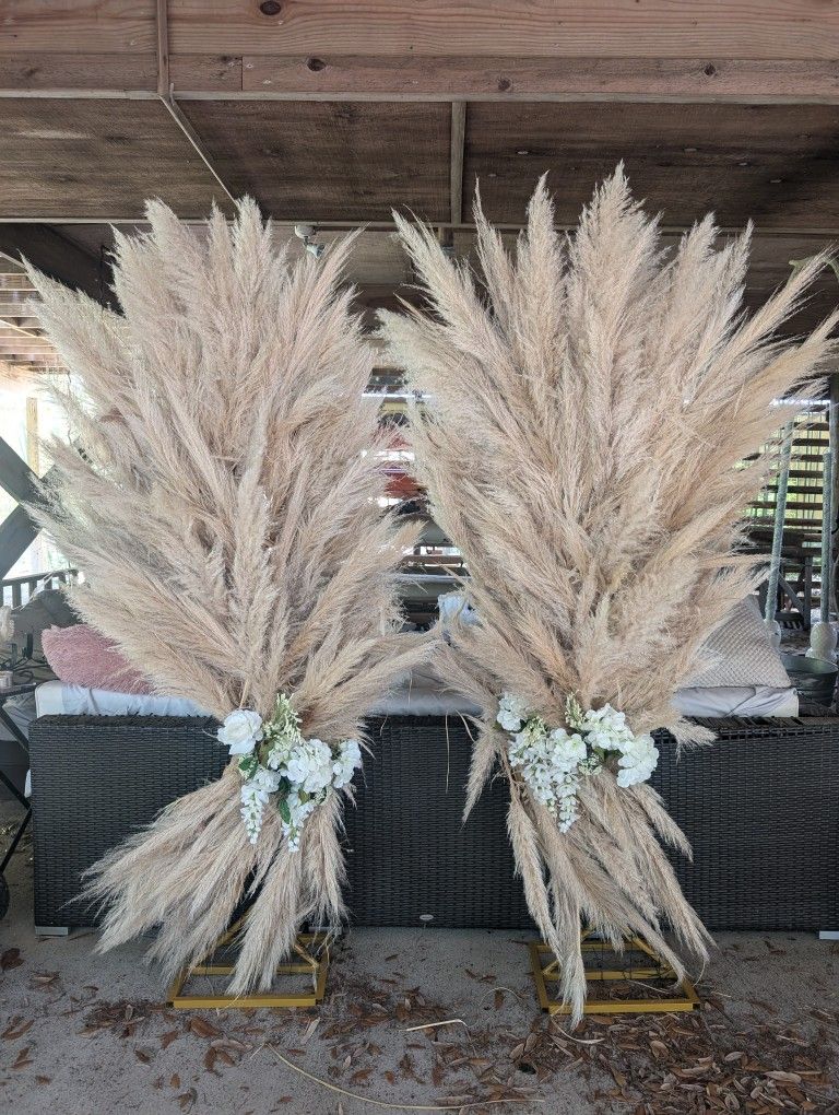 Pampas Grass Angel Wings -Wedding Background