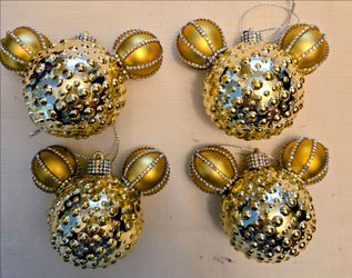 Mickey Christmas Ornaments 4 new 4x3 inch handmade