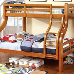Brand New Oak Twin Over Full Bunk Bed 