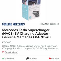 Mercedes Tesla Supercharger (NACS) EV Charging Adapter - Genuine Mercedes Q(contact info removed)