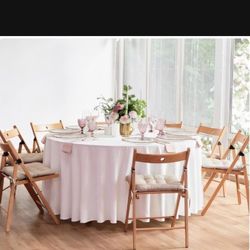 24 120” White Circle Table Clothes 