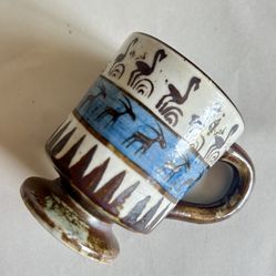 Vintage 8-oz Stoneware Pedestal Mug