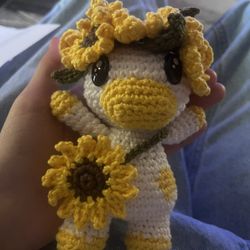 Sunflower cow crochet