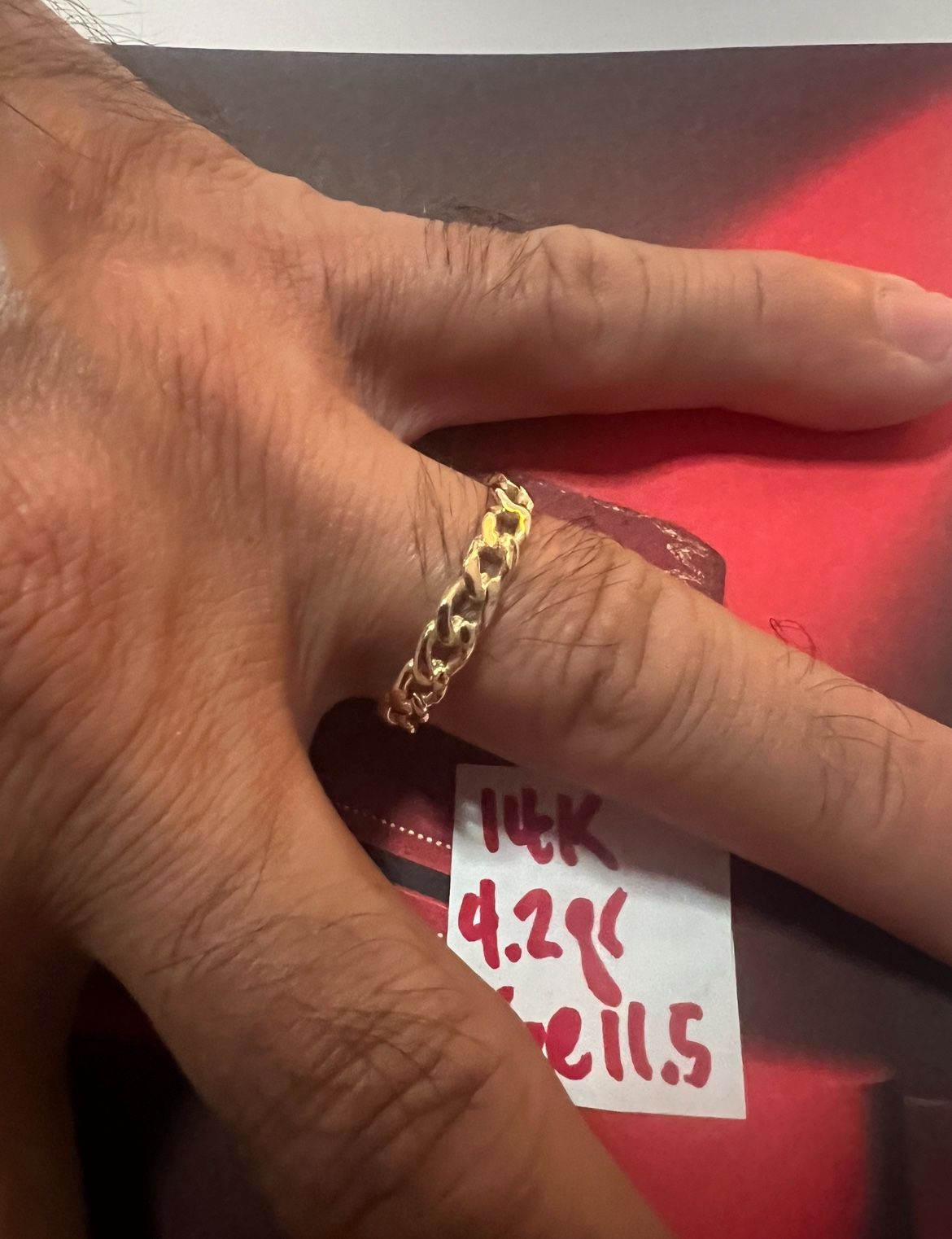 14K Solid Gold 🇨🇺 Links Ring For Wedding 4.2Gr Size 11.5