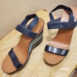 Blue Wedge Sandal