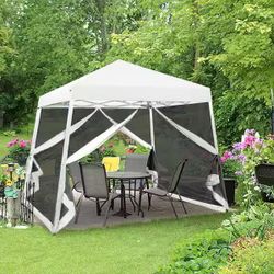 ❤️ 10 ft. x 10 ft. Slant Leg Pop Up Gazebo Tent with Mosquito Netting 