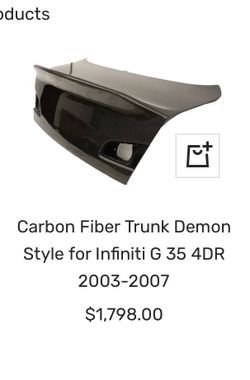 CARBON FIBER TRUNK DEMON STYLE FOR INFINITI G 35 4DR 2003-2007
