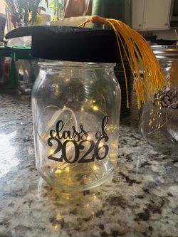 Class of 2026 small light-up mason jars
