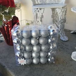 New in Box Silver Ornaments-50 pcs *FIRM PRICE*