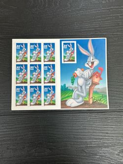 Uncut 1997 Stamp Sheet Bugs Bunny Looney Tunes USPS in like new condition