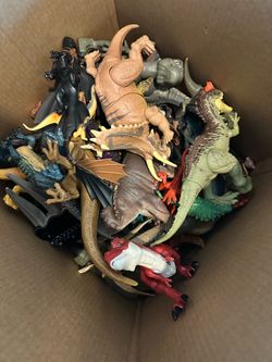 Box of Jurassic Park Dinosaurs