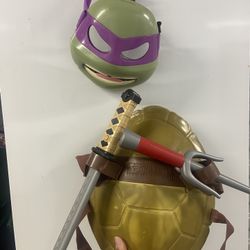 TMNT 2013 Donatello Mask & Shell Orange Teenage Mutant Ninja Turtles Halloween C