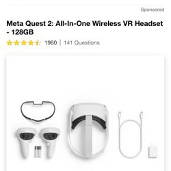 Meta Quest 2 All In One Wireless VR Headset 128GB