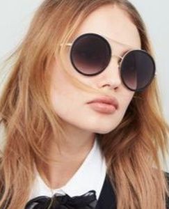 Black and Gold Round Gucci Sunglasses Brand New Women Men Unisex