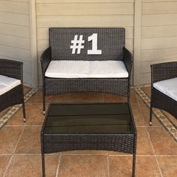 Patio Furniture Sets (Multiple Styles Available) – Wicker, Rattan, Wood, Metal – NEW (READ DESCRIPTION)