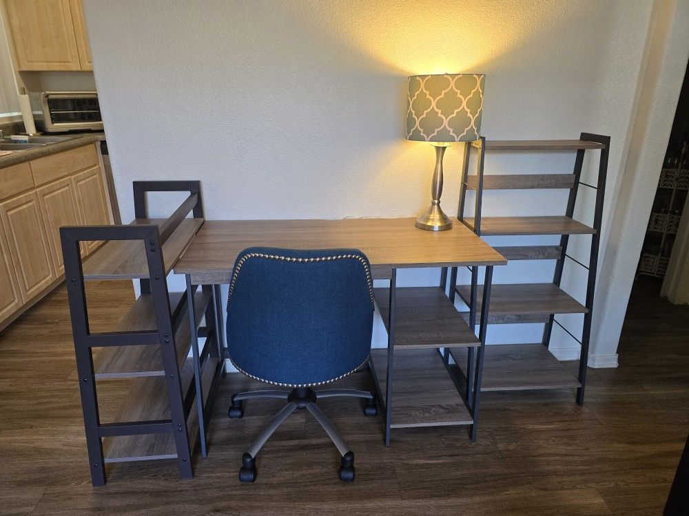 Modern Grey College Office Desk Set