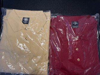 Lot 2 HOI Houston Overseas Imports Polo Shirts 4XL Pre-Shrunk Tan Red NOS