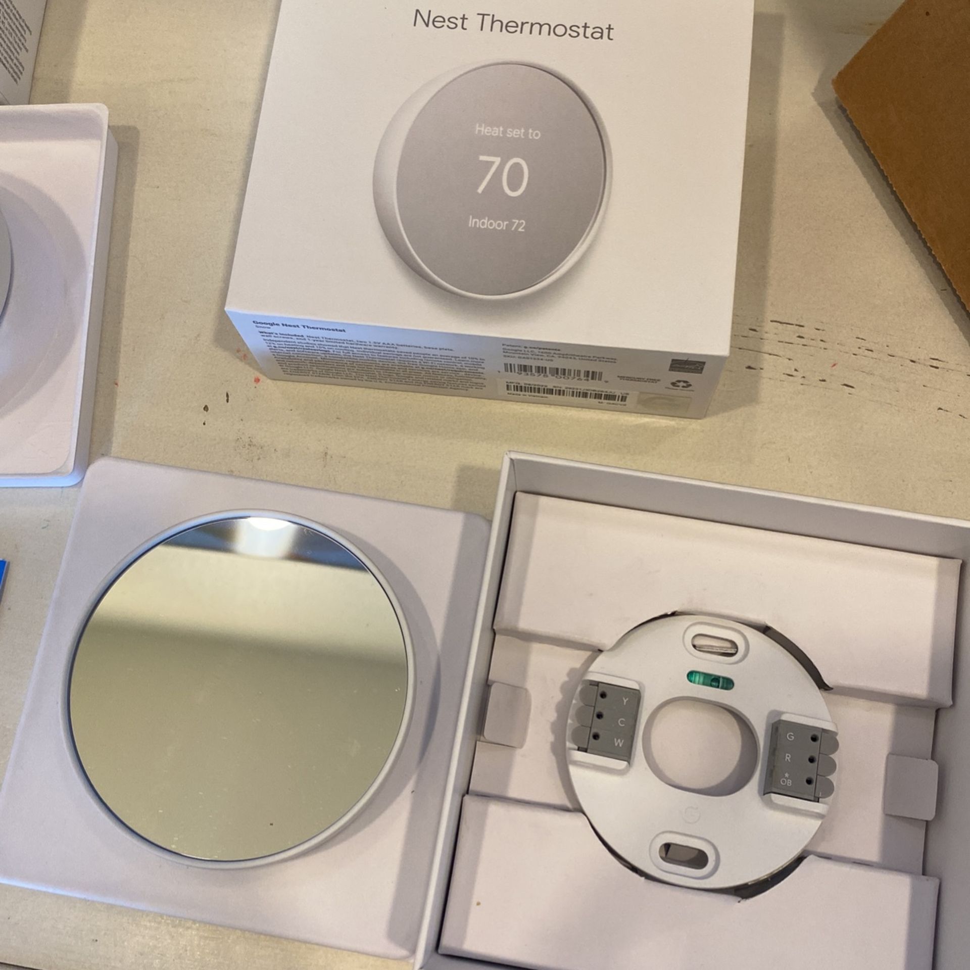 Brand New! Google - Nest Smart Programmable Wifi Thermostat - Snow